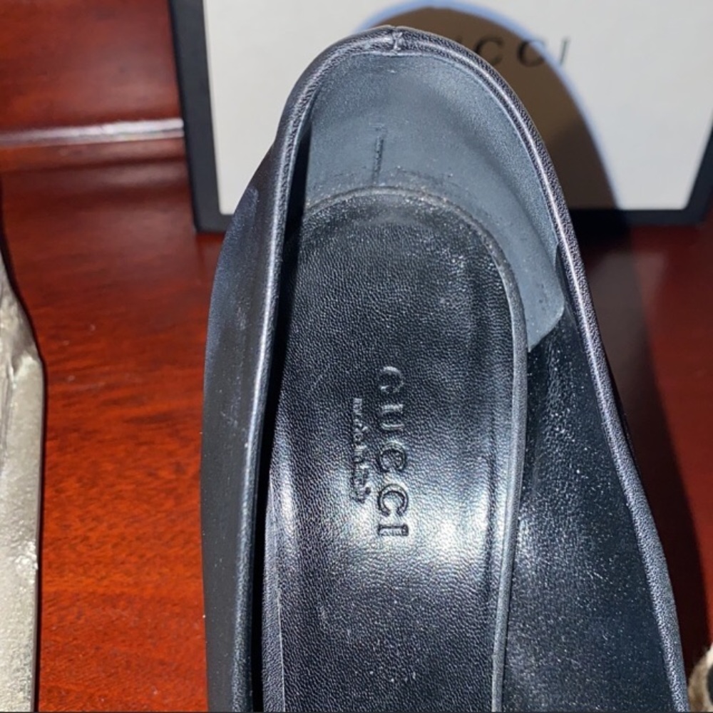 SOLD!! Authentic black leather Gucci wedges - Picture 7 of 7